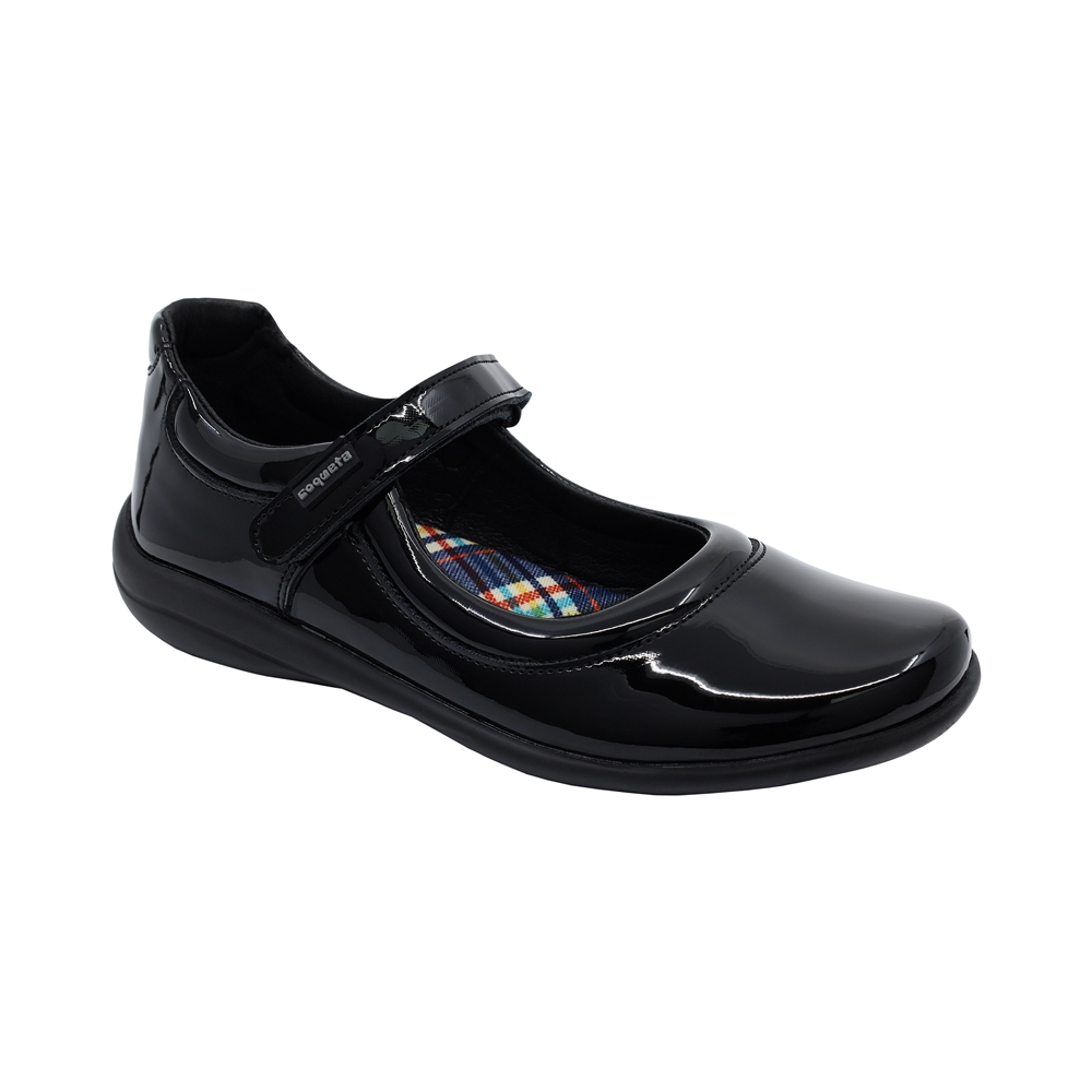 thumbnail image 1 of Zapato Coqueta para niña en charol negro Cindy con tira de contacto, 1 of 4