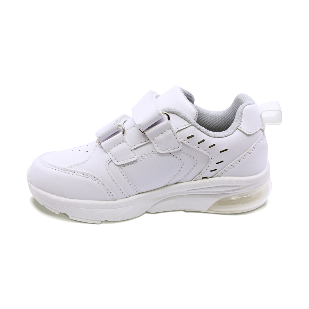 Tenis escolar Audaz para niño sintético blanco Maserati con doble tira de contacto