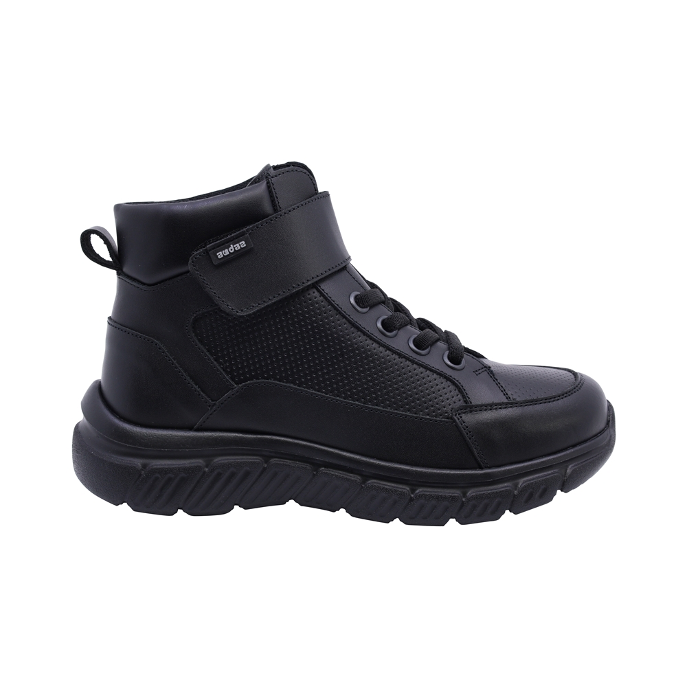 thumbnail image 2 of Bota escolar Audaz para niño de corte piel negro Balu con ajuste combinado, 2 of 6