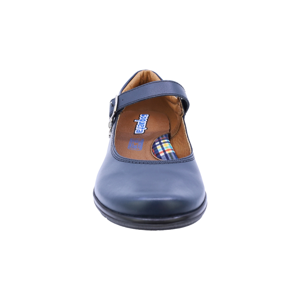 thumbnail image 3 of Zapato escolar Coqueta para niña de piel azul marino Danna con hebilla, 3 of 6