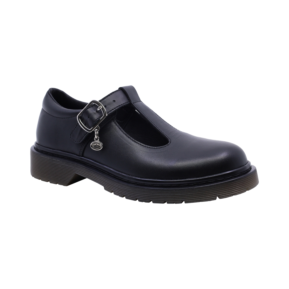 thumbnail image 1 of Zapato escolar Coqueta para niña de piel negro Martín con diseño tipo T, 1 of 3